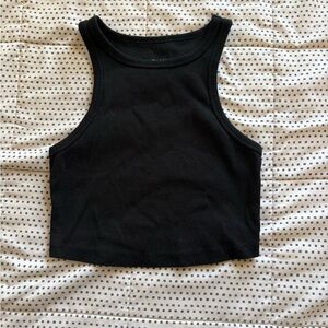 wild fable Black Ribbed Crop Tank